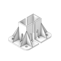 33-4590-0 MODULAR SOLUTIONS FOOT<br>45MM X 90MM (4)SIDED FOOT W/11MM FLOOR ANCHOR HOLES